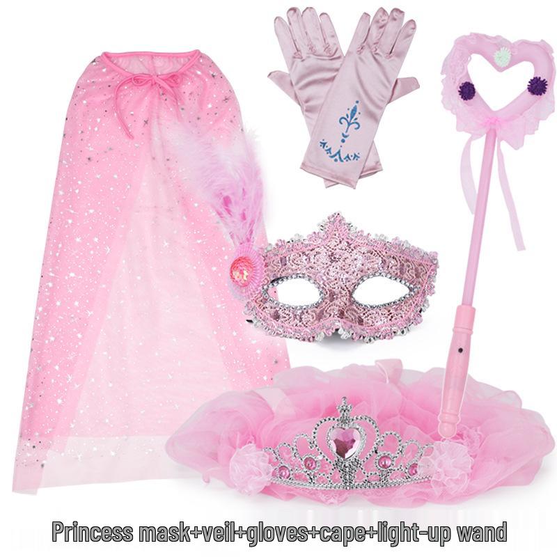 Princess Masquerade Mask for Girls - Halloween Veil and Party Dress-Up Toy