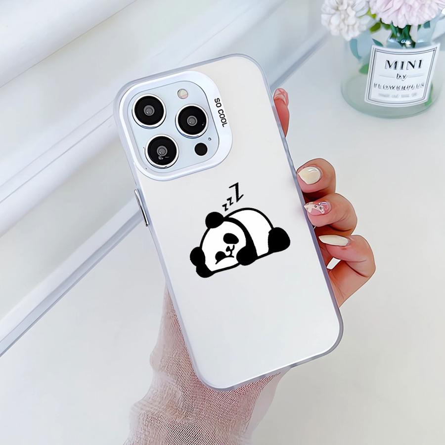 Soft Shell Phone Case for iPhone 14 15 16 Plus 11 12 13 Pro Max 16e Cute Cartoon Panda