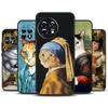 Funny Cat Art Aesthetics Case For OnePlus 12 11 9 10 Pro 9RT 10T 10R 12R OnePlus Nord CE 2 3 Lite 2T N10 N20 Cover