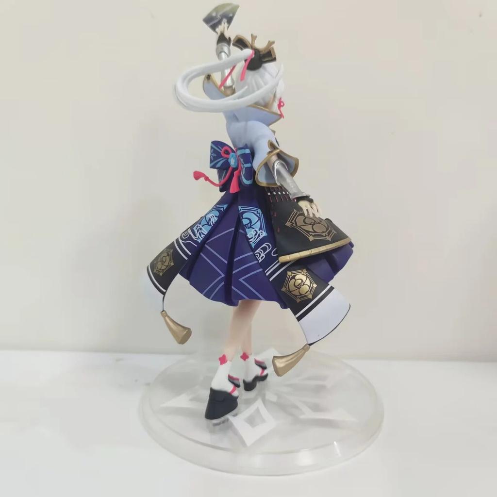 Anime Game Genshin Impact Kamisato Ayaka Dancing Fan Pvc Figure Figurine 23cm Toy Model Statue Doll