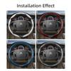 Suitable for Citroen Carbon Fiber Texture Steering Wheel Cover with Segmented Quick-Release Design, Durable Black Accessories for Models Such as C3, C