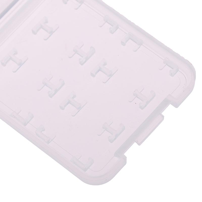 2Pcs 8 In 1 Transparent Tf Ms Memory Card Holder Plastic Case Storage Box
