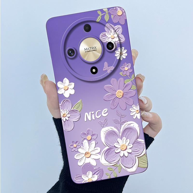 For Honor Magic5 Lite 5G Case Simplicity flower Silicone Soft Back Cases For Magic6 Lite 5G Cover Magic 5Lite 6Lite Bumper Shell