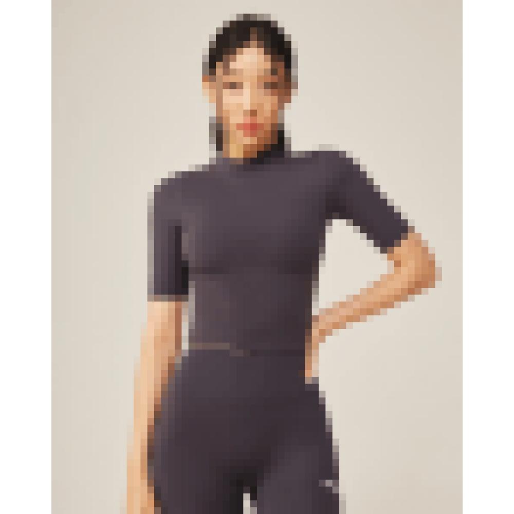 

NERDY NERDY FIT Slim Cotton Crop Top Charcoal