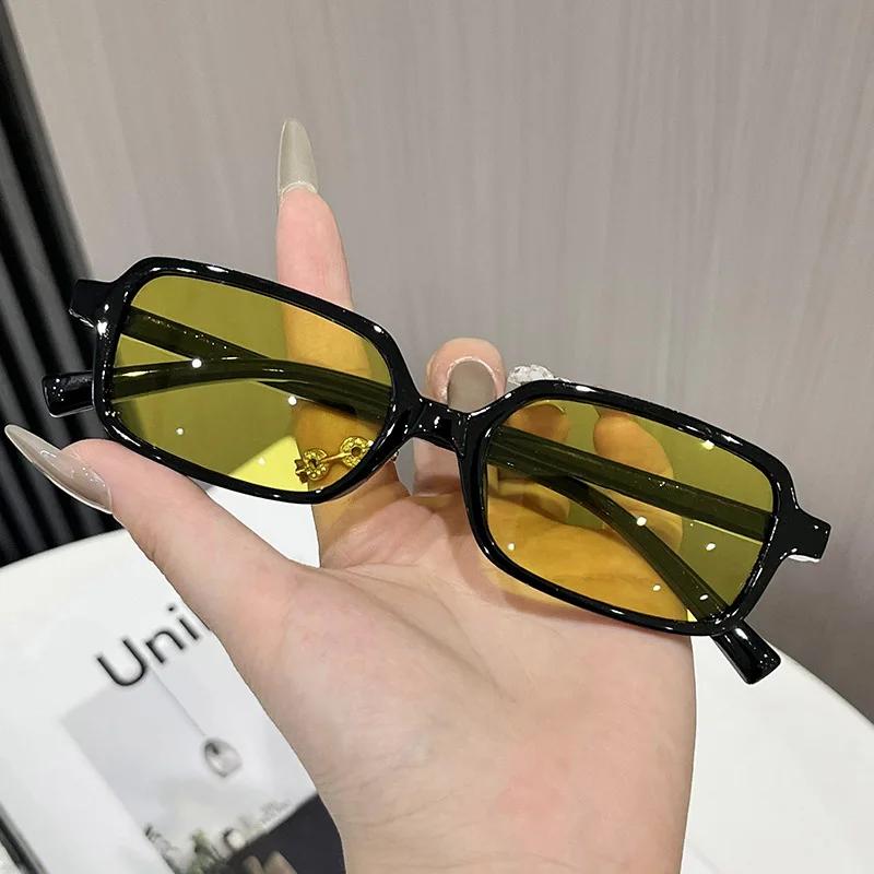 Trendy Versatile Small Square Frame Sunglasses Lightweight Riding Fishing Driving Outdoor Uv Resistant Shades Glasses