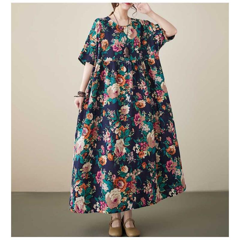 Summer Literary Plus Size Plus Flower Bohemian Skirt