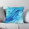 Blue Emerald Water Ombre Square Pillowcase Polyester Linen Velvet Creative Zip Decor Home Cushion Cover