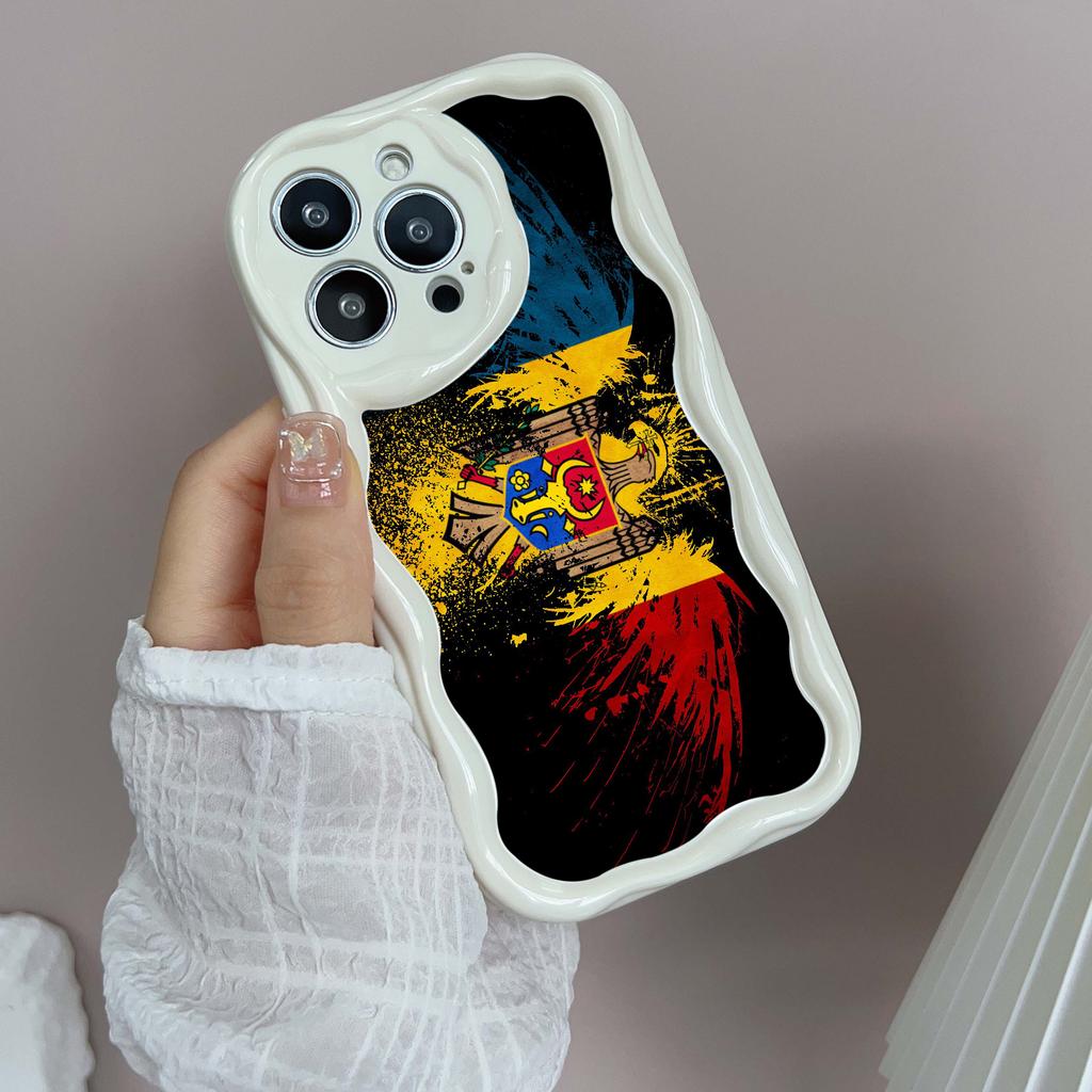 Ae94 Republic of Moldova Flag Protective Phone Cases for Apple iPhone 16 15 14 13 Pro Max 11 12 mini XR 7 8 6s Plus XS Max SE Wave TPU Back Cover