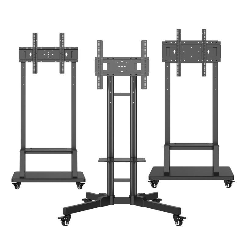 Rotating TV Stand & Cart for 32-75 Inch Monitors: Horizontal/Vertical, Live Broadcast Ready, Mobile Wall Mount