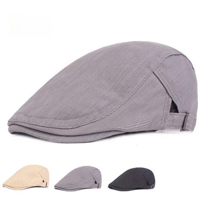 Washed Cotton Duck Tongue Hat Men's Beret Monochrome Forward Cap Literary Youth Cap Middle-aged Hat