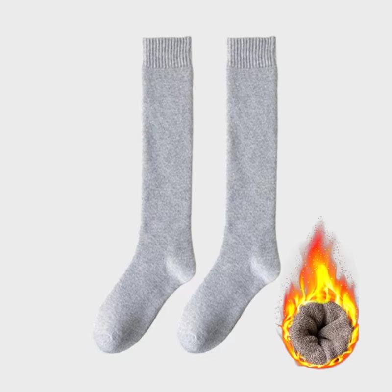 Strumpor dam Vinter Varma Långa Strumpor Tjock Termisk Bomullsfrotté Enfärgad Harajuku Andningsbar Förtjockad Vardaglig Knähöga Strumpor