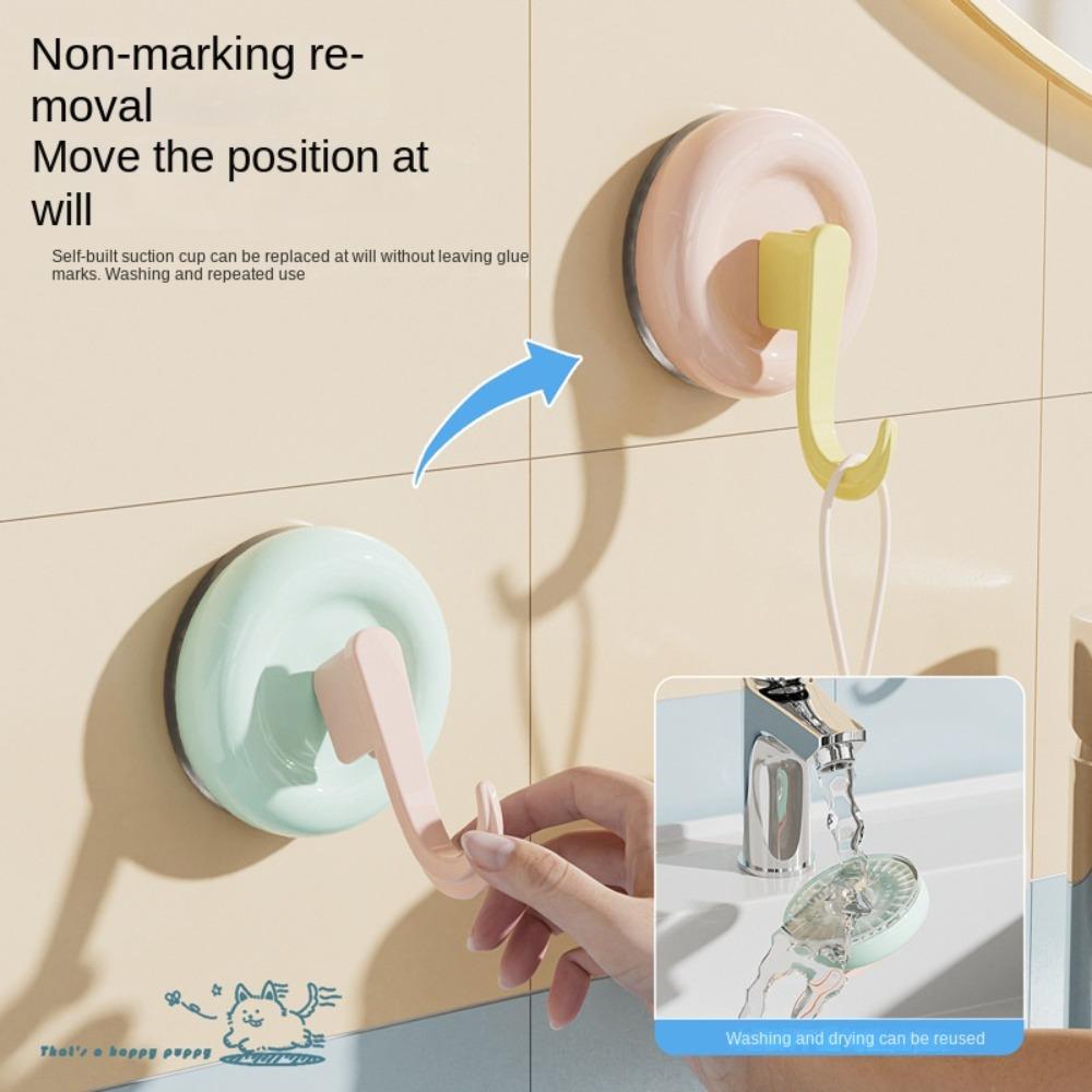 4pcs Colorful Wall Hanger Punch-free Door Hooks Waterproof Vacuum Suction Cup Hook  Bathroom