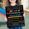 First and Last Day of Chalkboard Board Reversible Message Board Double-Sided Blackboard For Preschool Kindergarten