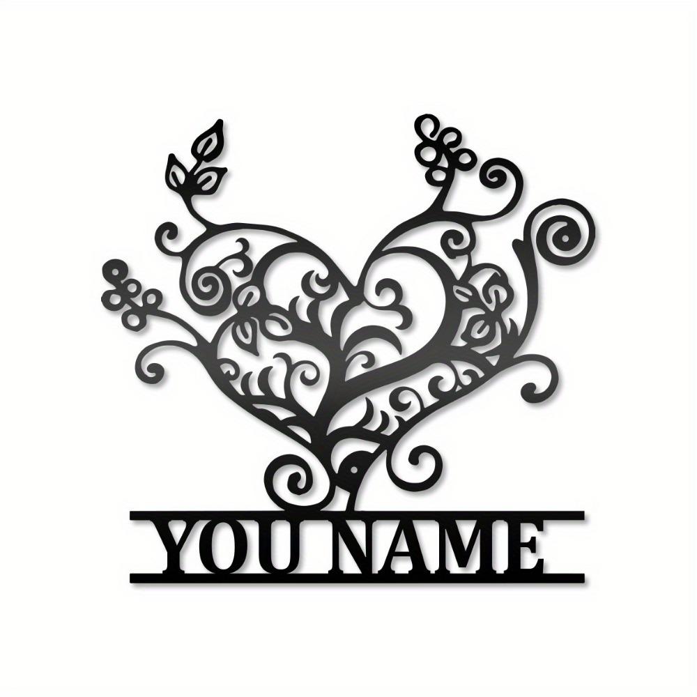 Custom Romantic Heart Metal Sign, Personalized Name Wall Art, 3D Love Decoration for Couples Wedding Valentine Gift