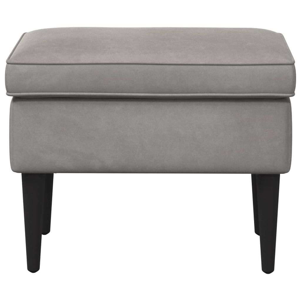 Footstool Light Grey 55 X 35 X 41 Cm Velvet