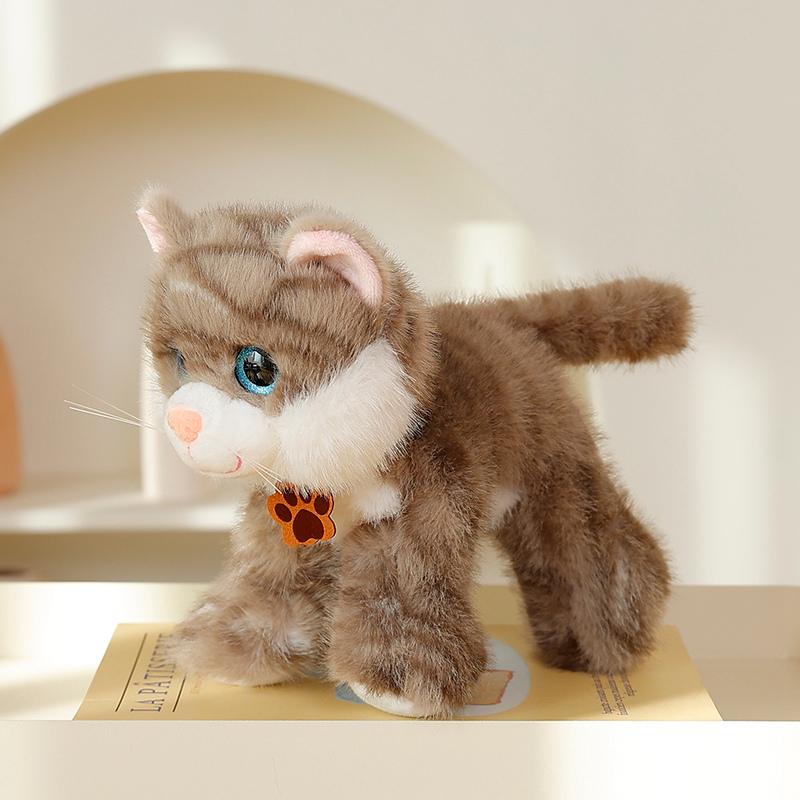 

20cm Imitation Big Eyes Cat Plush Toys Kawaii Lifelike Small Cat Stuffed Dolls Lovely Giant Cat Cartoon Plush Toy 20cm