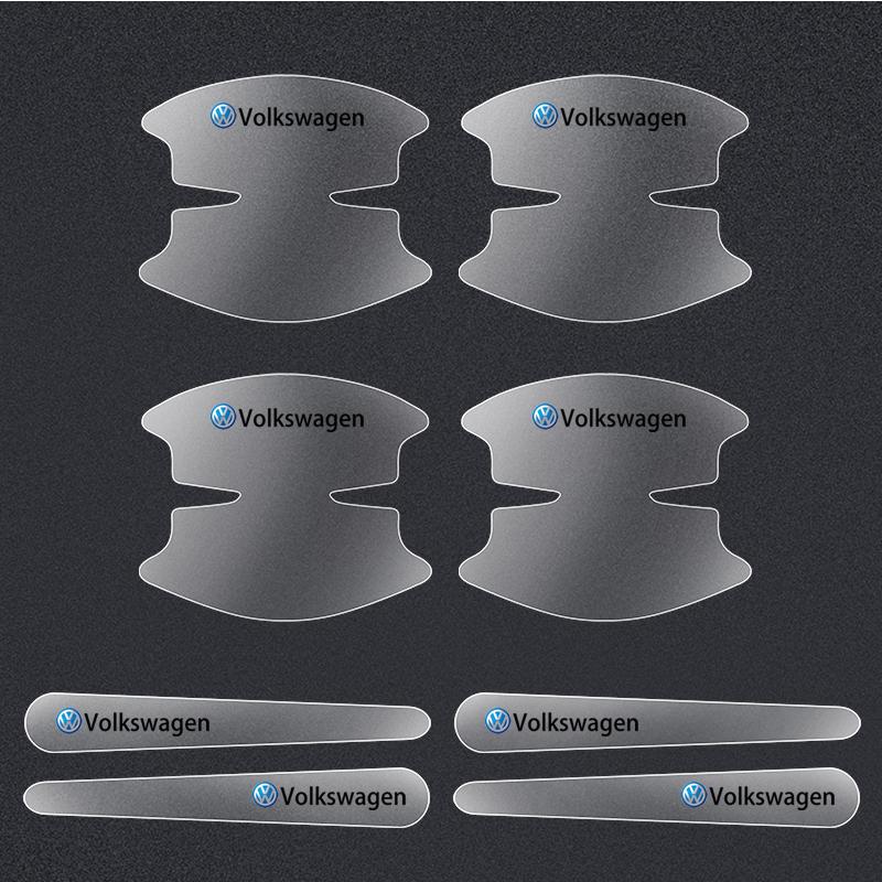 

For VW Volkswagen Jetta MK5 Golf 8Pcs Transparent Car Door Handle Bowl Decoration Badge Sticker For Volkswagen VW GTI Golf 7 Pol