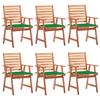 vidaXL Garden Dining Chairs 6 Pcs. with Cushion Solid Wood Acacia
