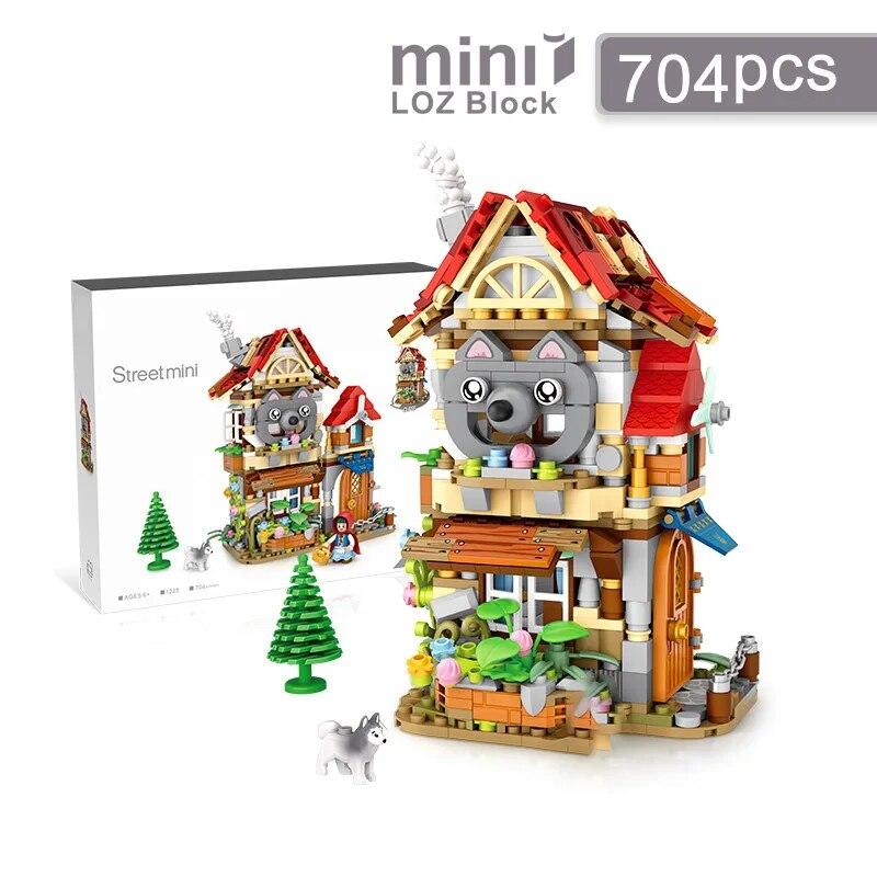 

709 шт. Магазин Такояки Вид улицы Изакая Магазин Игрушки, MOC Конструкция Креативный Набор Моделей Архитектуры, Мини Строительные Блоки