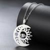 Dawapara Sun and Moon Phase Necklace Crescent Moon Pendant Stainless Steel Jewelry Valentine's Day Gift