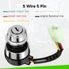 5 Wire 5 Pin Ignition Key Switch Replacement for 110cc 125cc 150cc 200cc 250cc Taotao Massimo Coolster Sunl Mini Jeep Go Kart Cart UTV Chinese ATV