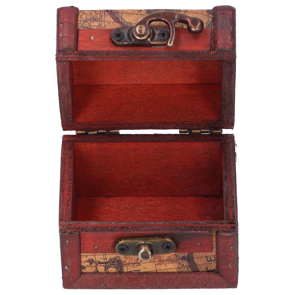 4Pcs Antique Wooden Small Box Versatile Vintage Jewelry Storage Case Treasure Chest for Storing Earrings Necklaces Cosmetics