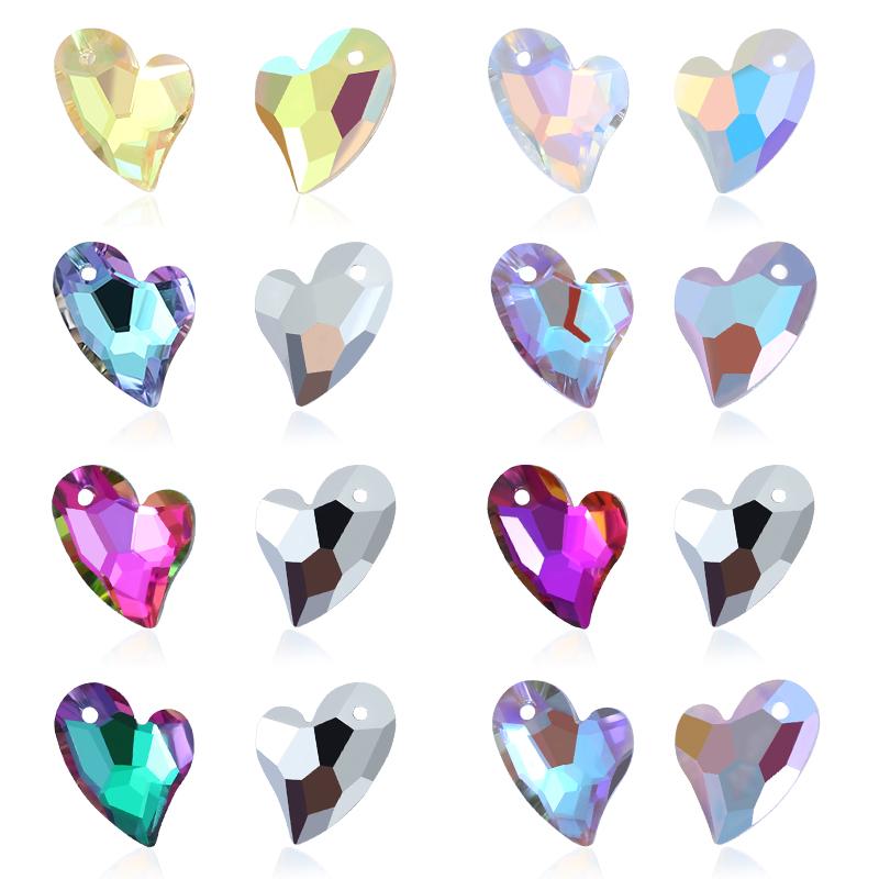 17mm Austria 6261 Devoted 2 U Heart Pendant Loose Rhinestone Charms Beads for Jewelry Making Bracelet Necklace Earrings DIY