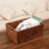 Cesto Organizzatore da Scrivania in Legno di Noce - Grande Capacità, Stile Giapponese