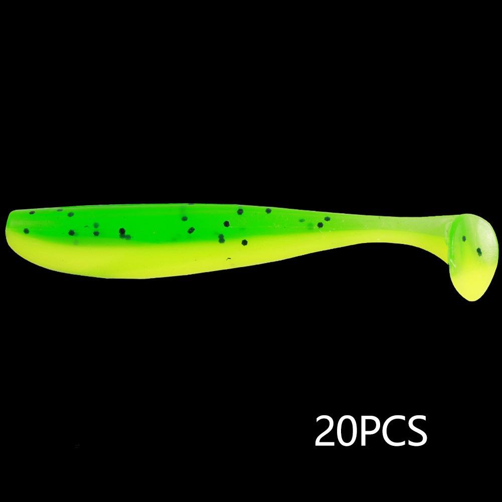 20PCS 5.5/6.5/7CM Big Fishing Lure Worm Silicone Easy Shiner Shad T Tail Soft Bait Ice Wobbler Swimbait Pesca Bass Pike Winter