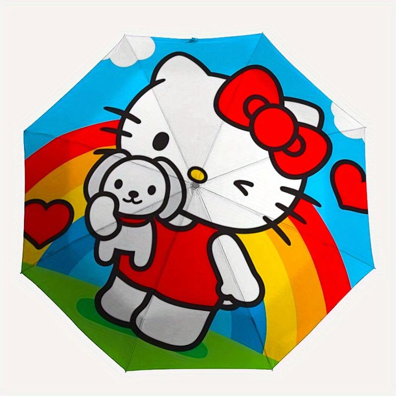

1pc Hello Kitty Auto Personality Personality Cute Umbrella 8-Bone Design Compact Gear for Outdoor Travel, Perfect Helloween Chrismas Gift for Friends