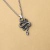 Hip-Hop Zodiac Year of the Snake Pendant: Cobra King Necklace for Men & Women - Stainless Steel Animal Jewelry