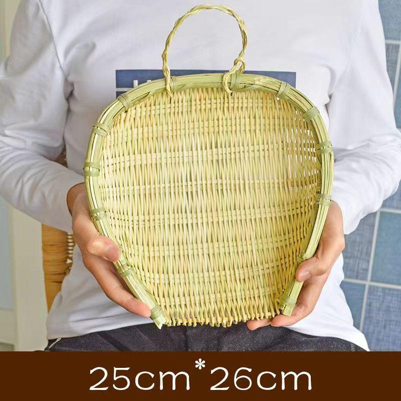 Handmade Bamboo Winnowing Basket - Small Dustpan, Farmhouse Style, for Rice Washing, Drying, and Draining