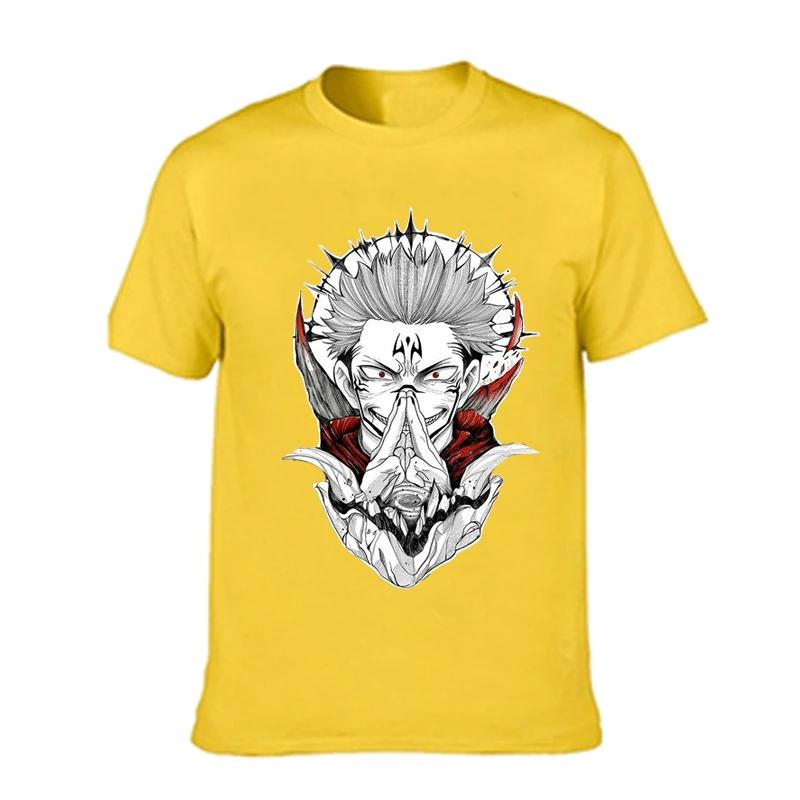 Retro Jujutsu Kaisen Ryomen Sukuna Tshirts Men Short Sleeves Graphic T Shirt Novelty Anime Manga T-shirt Cotton Tee Tops Merch