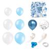 Metallic Blue Balloons With Silver Confetti For Baby Shower Birthday Wedding Decor