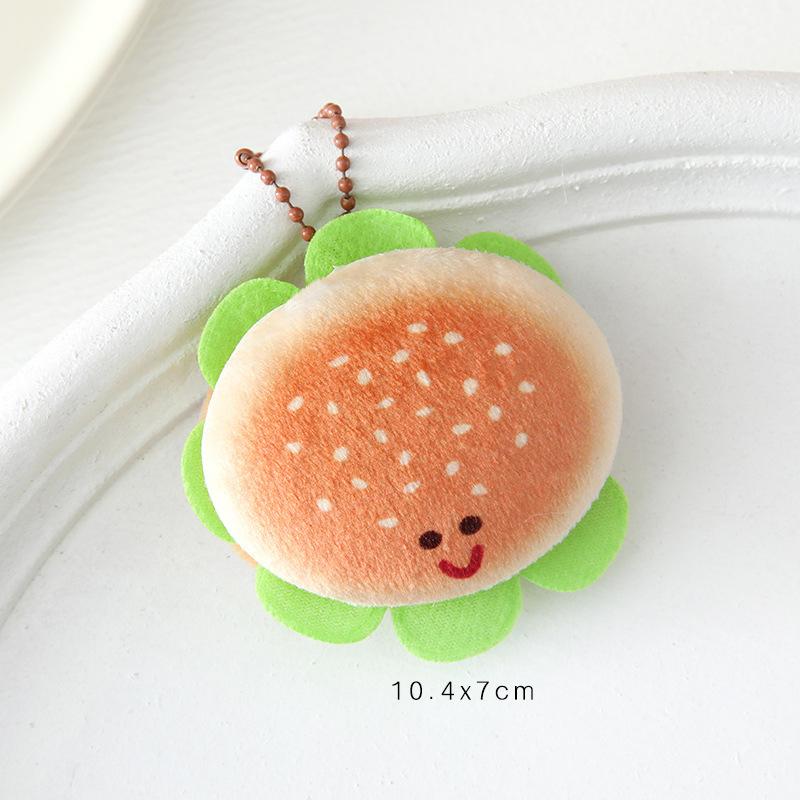 Creative Soft Stuffed Burger Animal Capybara Plush Doll Key Chain Toy Cartoon Bag Car Pendant Toast Keyring