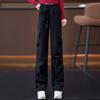 Ankela Women's Wide Leg Red Work Pants - Multi-Pocket, Straight Leg Casual Sports Pants for Autumn/Winter 2026.