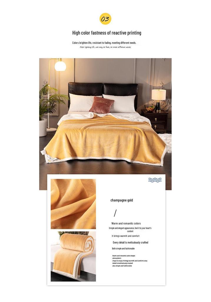 Double-Layer Plush Lamb Wool & Milk Velvet Blanket – Thick Flannel & Coral Velvet Throw for Bed or Air Conditioning.