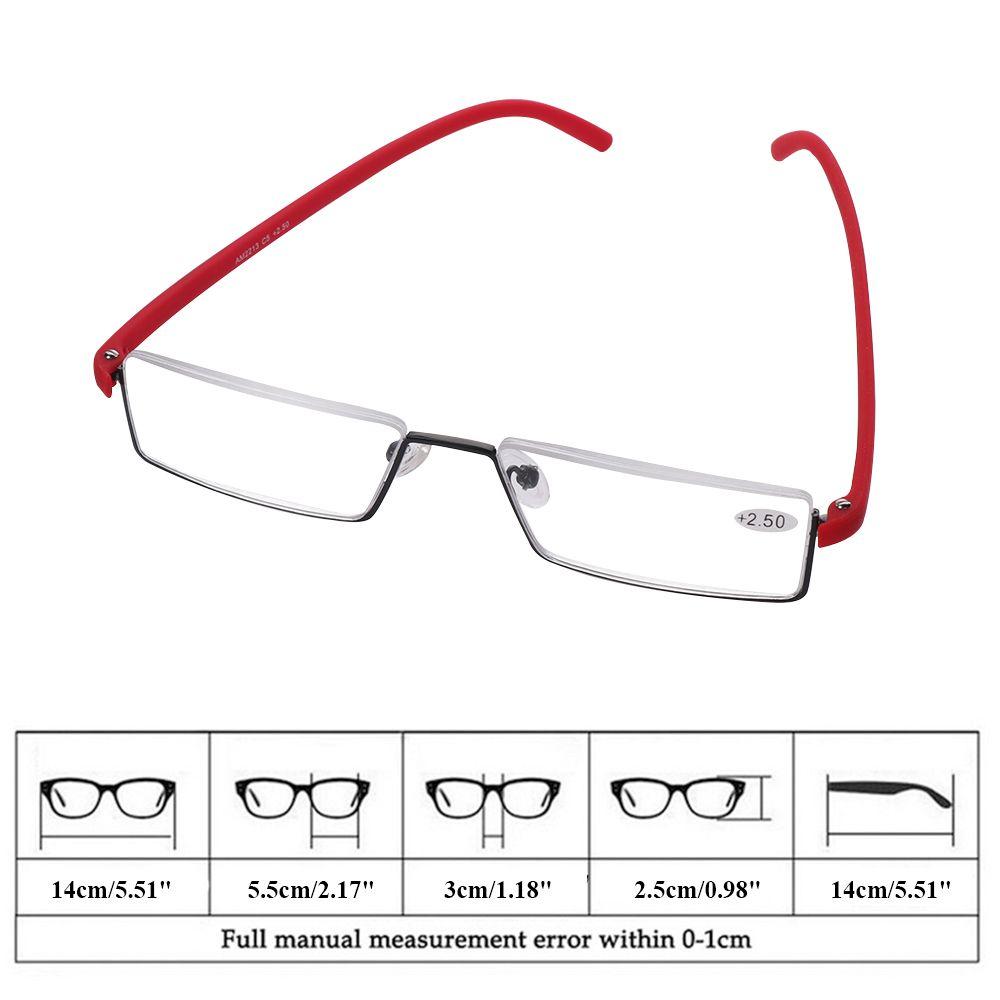 Vision Care Portable TR90 Reading Glasses Semi Rimless Reader Eyeglasses Half Frame