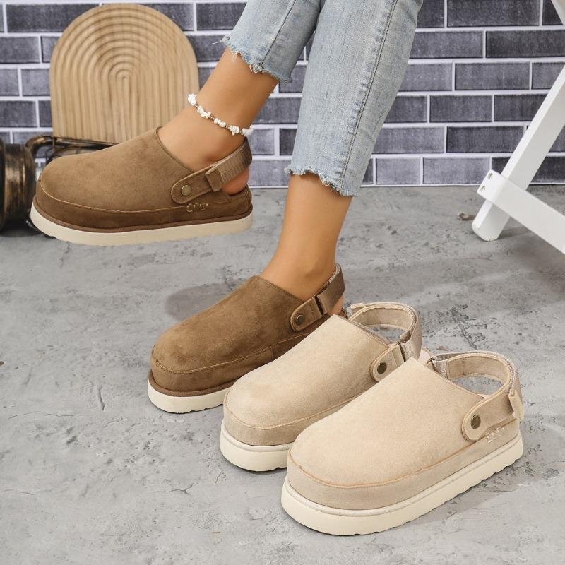 New Large-sized Shoes Slippers Women's Fashion Versatile Thick-soled Velcro Headband