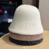 New All-match Thick Furry Knitted Fisherman Hat for Women In Autumn and Winter To Prevent Cold and Keep Warm and Show Face Small Bucket Hat Basin Hat