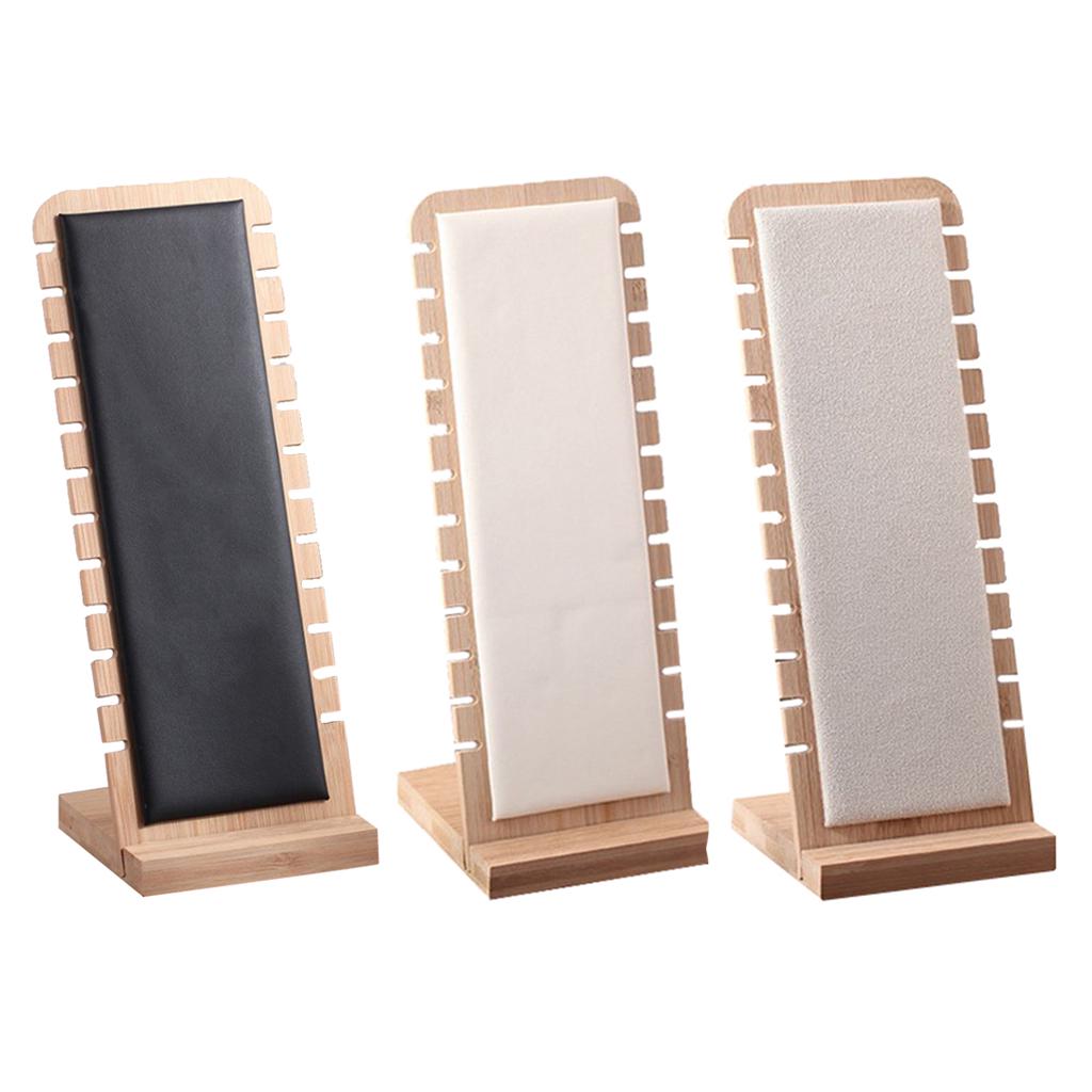 Jewelry Display Stand Necklace Earring Rings Organizer  White Leather