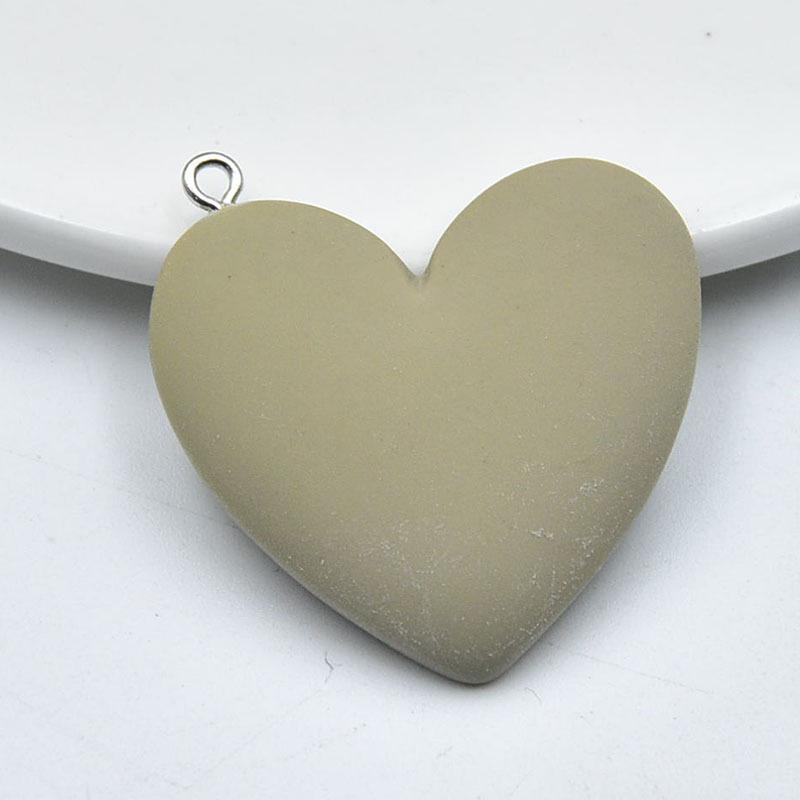 Large Peach Heart Resin Pendant Keychain - DIY Jewelry Accessory