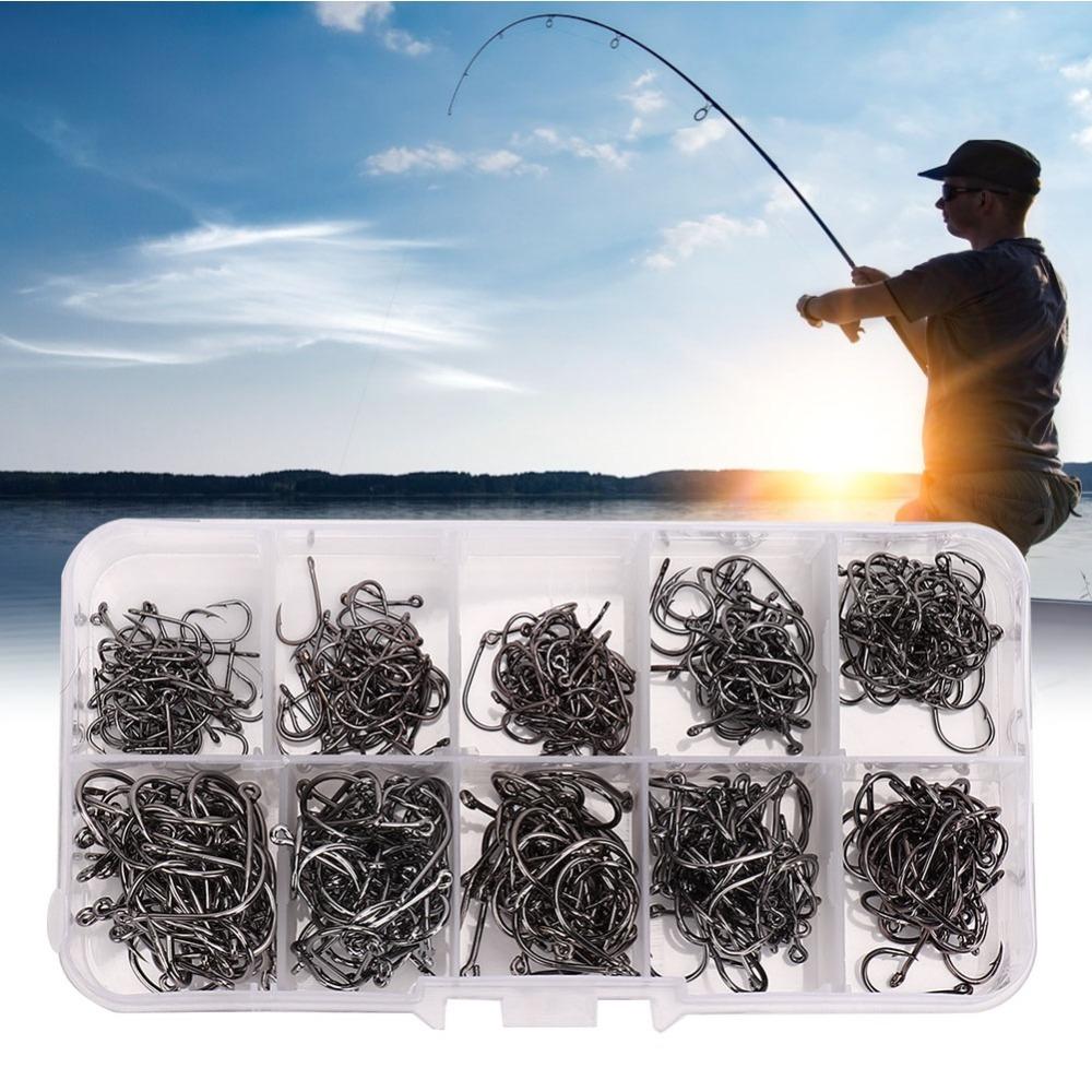 

500PCS Sharpened Barb Barbed Fishing Hooks 3#-12# Fishing Hooks Fishing Hooks Set Saltwater Fishing 1#-with Holes