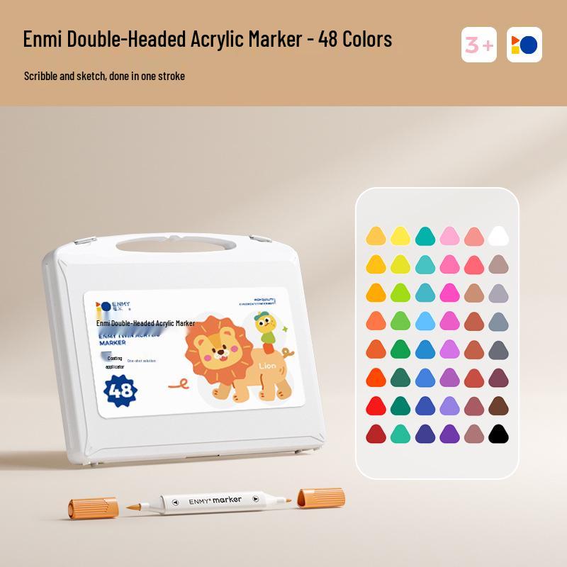 Enmi Double-Headed Washable Acrylic Marker for Students - Soft & Hard Tips