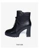Women's High Heel Leather Ankle Boots with Velvet Lining - Non-Slip Lace-Up Martin Platform for Fall/Winter