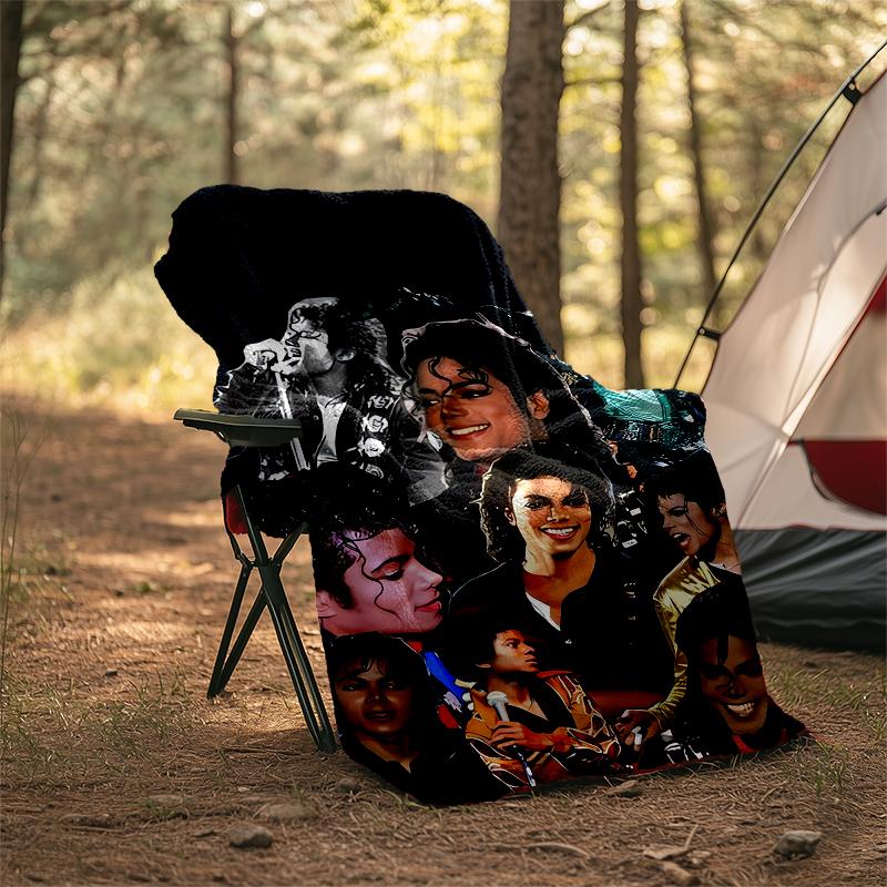 Michael Jackson Theme Printed Blanket - Perfect for Couch, Bed, Travel & Outdoor Use | Machine Washable, Cozy & Durable.