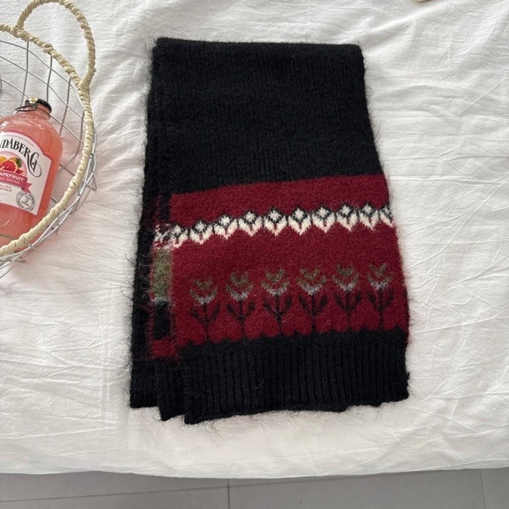Neck Protection Woolen Scarf Warm Winter Scarf Fashion Jacquard Knit Scarf Autumn Winter