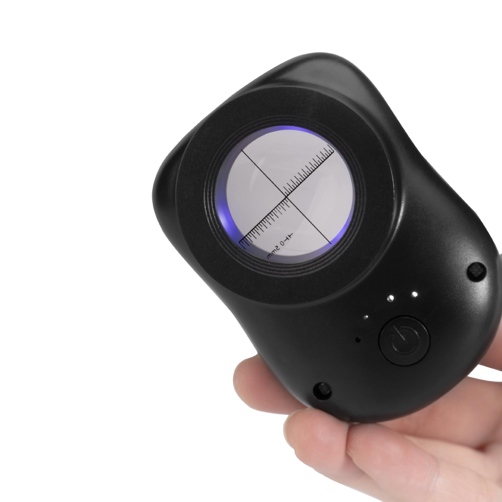 

Magnifying Glass 40X with White Light Purple Light Scale Plate, Antique Appreciation Photo Cloth Mirror чорний