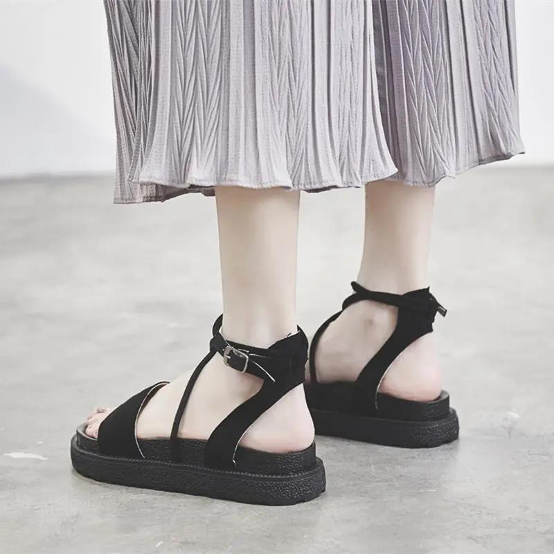 Spring and Summer New Thick-Bottomed Muffin with Fish Mouth Sandals Female Students Cross Straps Open Toe Sandals Spring and Summer New Thick-Bottomed Muffin with Fish Mouth Sandals Female Students Cross Straps Open Toe Sandals
