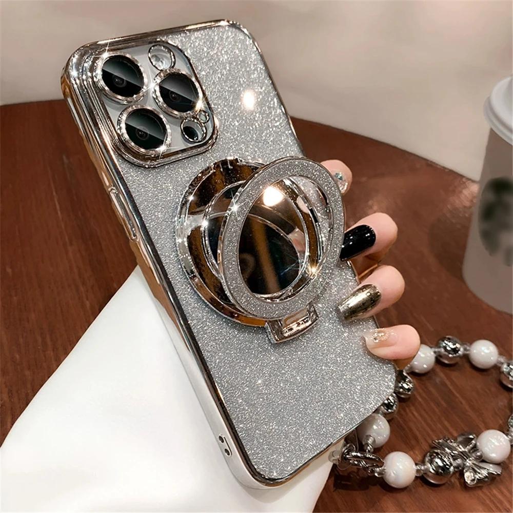 Note 20Ultra Glitter Mirror Bracket Gradient Case For Samsung Galaxy Note 20 Ultra 10 Plus 9 8 Soft Silicone Cover With Bracelet